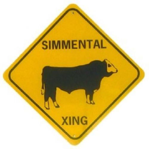 SIMMENTAL XING  Aluminum Cow Sign  Won&#039;t rust or fade