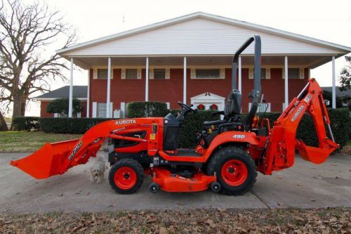 2013 kubota bx25d 4x4 tractor with loader, backhoe and 60&#034; belly mower, 60 hrs! for sale