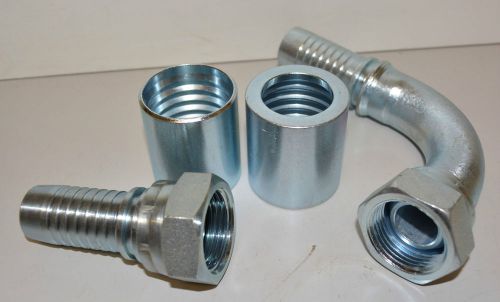 Hydraulic hose fittings  1 inch bsp thread  2 pce set. crimp type for sale