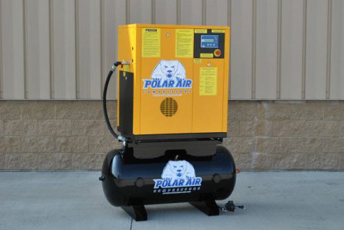 Polar air! eaton compressor 7.5hp 3 phase rotary screw w/ 60 gallon tank for sale