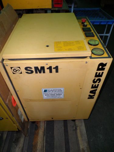Kaeser sm11 10hp rotary screw compressor w/ 42 cfm output at 110 psig for sale