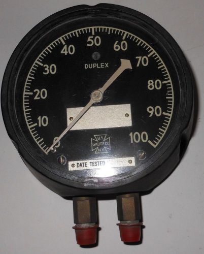 US Gauge 4-1/2&#034; 9147 Pressure Gauge 0-100 PSI With Dual 1/4&#034; Rear Connections