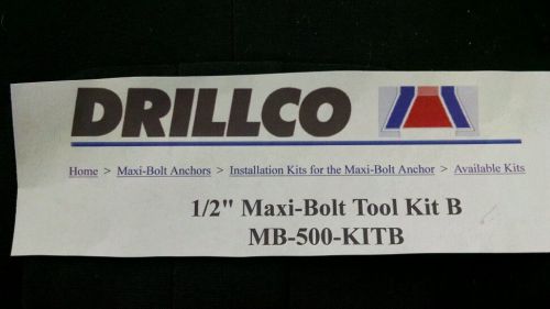 Drillco Maxi-Bolt MBH500 1/2&#034; Masonry Drill Bit Cement Anchoring Kit B Craftsman