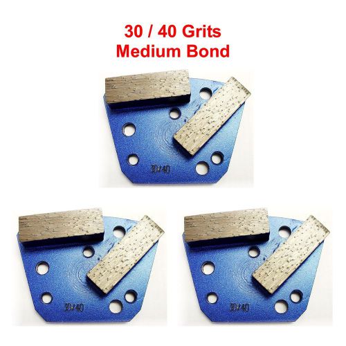 3PK Trapezoid Concrete Grinding Shoe Plate - 30/40 Grit Medium Bond