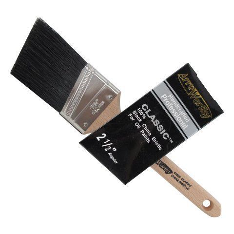 2-1/2&#034; Angular Black China Bristle Paint Brush