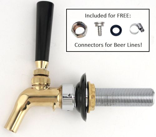 Perlick 575sstf creamer faucet brass  + 4&#034; stainless steel shank kit - kegerator for sale