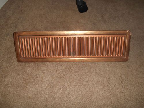 6&#034; x 22&#034; Solid COPPER Flanged Beer Drip Tray With Drain  Kegerator  Draft Beer