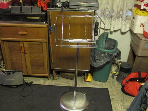 COMMERCIAL CHROME FREE STANDING FLIERS-LITERATURE DISPLAY HOLDER -VERY GOOD USED