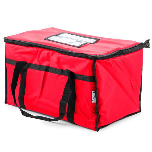 Choice 22&#034; x 14&#034; x 13&#034; red insulated nylon food delivery bag / pan carrier for sale