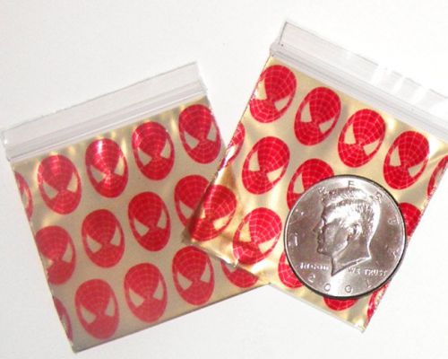 100 Mini Ziplock Bags Spider Hero 2 x 2&#034; Apple reclosable Baggies  2020