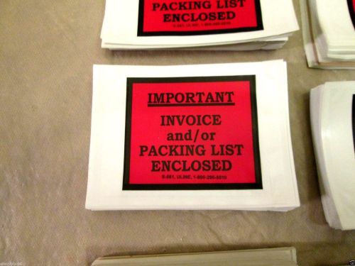 750 Invoice Enclosed or Packing List Enclosed Envelopes  4-1/2&#034; x 6&#034;