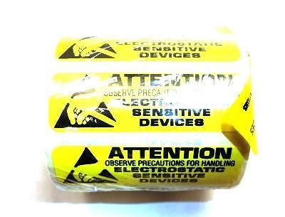 Roll of 500 2 x .625 (5/8&#034;) Attention ESD Electrostatic Devices Labels Stickers
