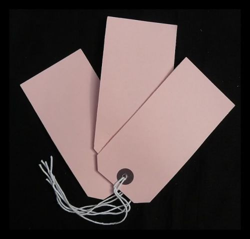 40 PINK STRUNG TAGS 120 x 60 mm Luggage Price Stock SwingTags Labels