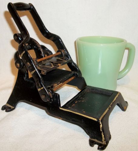 Miniature Antique Cast Iron Calling or Business Card Printing Press