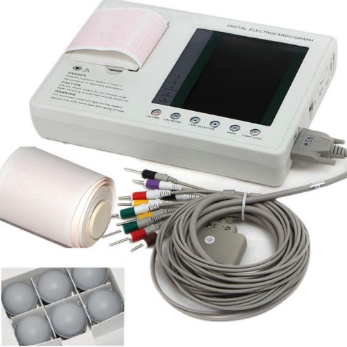 7-inch Color LCD 12-lead Digital 3-channel ECG/EKG Machine with interpretation