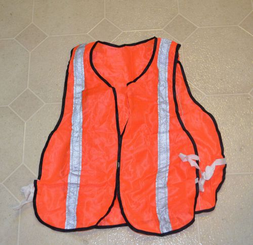 Orange reflective safety vest side ties and velcro closure size small to medium for sale