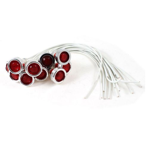 NEW 10 Pcs 10mm Mounted Hole Wired Red Indicator Pilot Light Lamp DC 12V