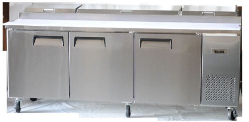NEW BISON 93 &#034;THREE DOOR PIZZA PREP TABLE BPT-93  FREE SHIPPING !!!