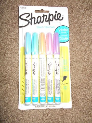 New sharpie marker 5 pack water based paint pens pastel colors extra fine point for sale