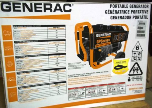 Generac  gp6500 - 6500 watt portable generator w/power cord for sale