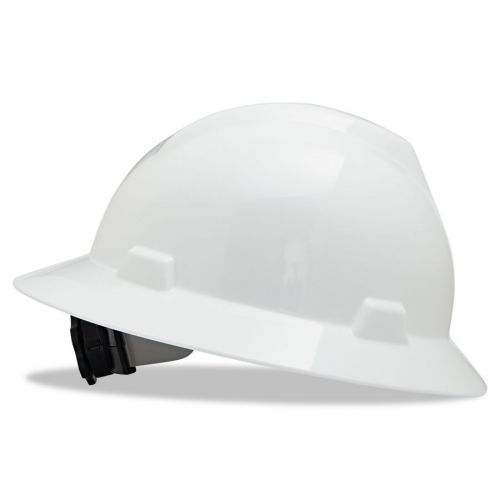 MSA White V-gard Hat with Ratchslotted Quantity of 10 / 475369