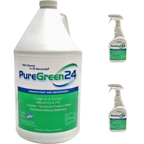 Puregreen24 1gallon &amp; 2packs of 32oz spraybottle disinfectant/deodorizer combo for sale
