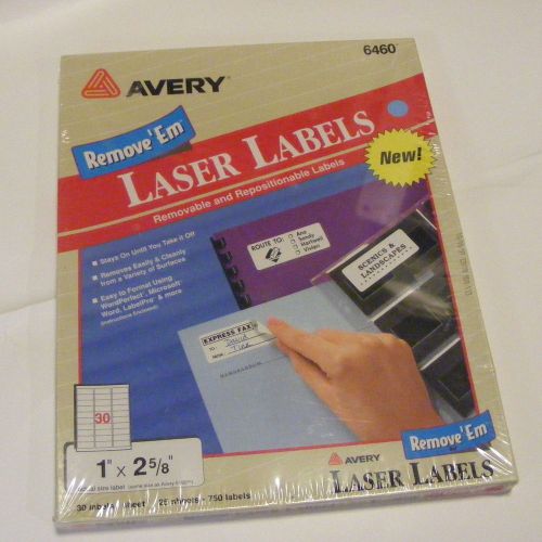 Avery Lazer Labels 6460 1&#034; x 2 5/8&#034; 750 Removable labels MISB