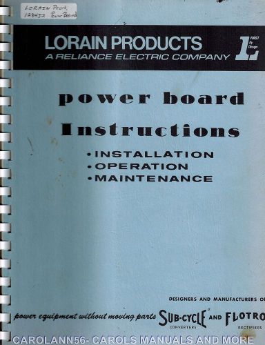 LORAIN Products Manual 1284J2 Power Board Instructions