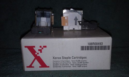 Genuine Xerox staple cartridges 108R00493 full box of 3 new 15,000 staples