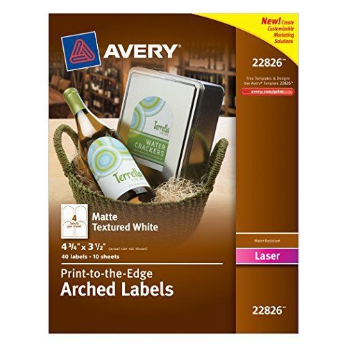 Avery print - to - the - edge arched labels, matte textured white, 4.75 x 3.5 for sale