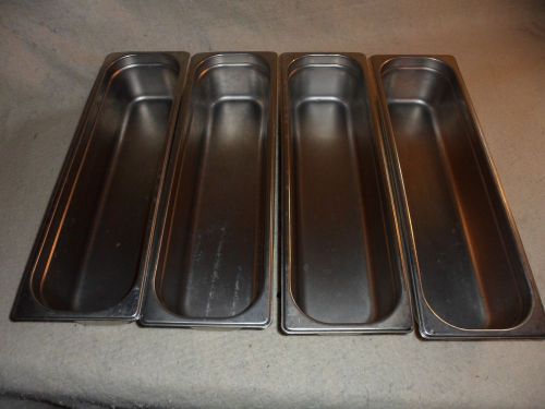 4 proadvantage stainless steel steam table pans 4.5 x 19.5