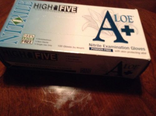 New 100 count High Five A+ Aloe nitrile examination gloves, size medium
