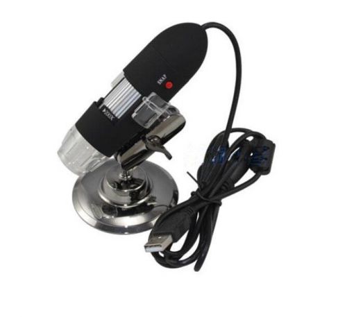25-200x Mini USB zoom digital microscope with white LED illumination- black