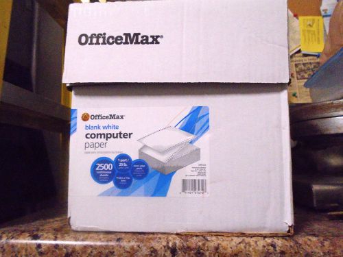 OfficeMax Continuous Computer Form Paper 9 1/2&#034;  X 11&#034; 1 Part 20 lb. 2500 Sheets