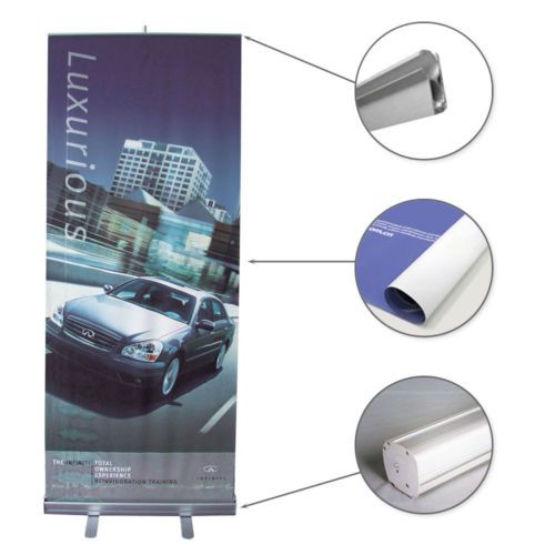 Aluminum roll up banner stand 33&#034; width( graphics included) for trade shows for sale
