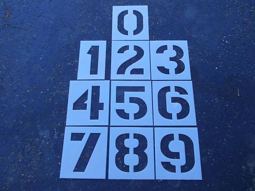 8&#034; Plastic Number Stencils 1/16&#034; LDPE Parking Lot Striping Playground Games
