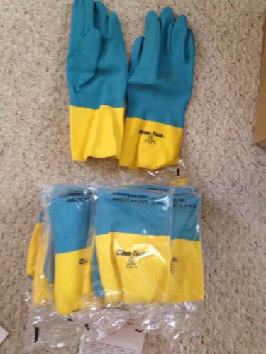 New Lot Of 12 Pair Chem-tech Seamless Nitrile Rubber Gloves Flockline Size M