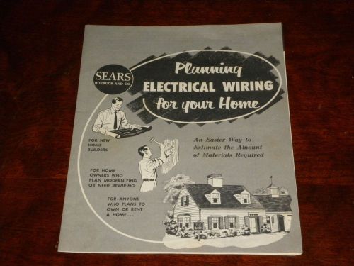 Vintage 1962 sears~planning electrical wiring for home booklet diagram chart for sale