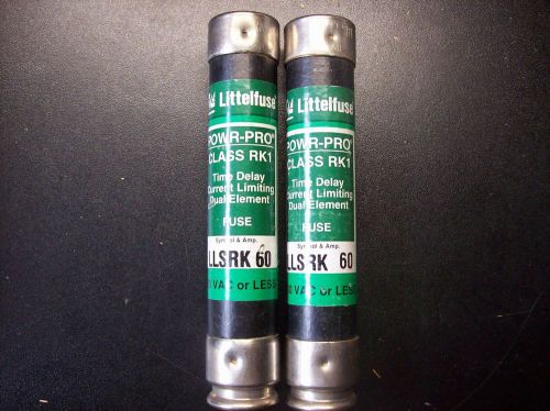 Littelfuse (llsrk 60) fuse, 60amp, 600vac, pro class rk1  (sold in pairs) for sale