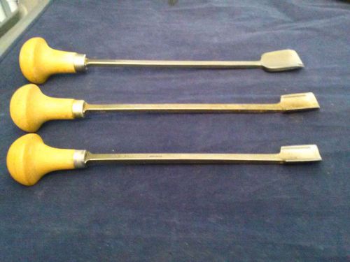 901  Wood Carving Spoon Type Gouges 1/2, 5/8 and 1 1/4&#034; blades, 8 to 10&#034; long