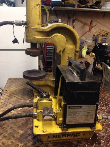 Enerpac 30 Ton Arbor Press,with Enerpac Cylinder And 10,000 PSI Max Air Motor.