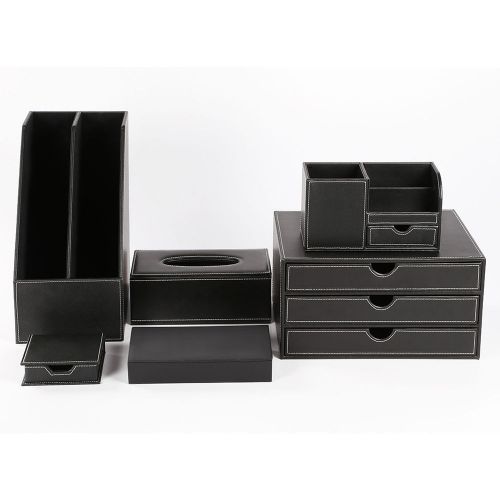 Modern Desk Sets 6pcs/set Stationery Organizer File Cabinet Pen Card Storage box