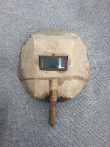 Vintage Russian protective welding mask helmet with handle 1976 year