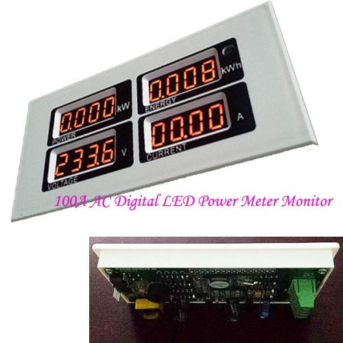 Digital 100A LED Voltage KWh Time Watt Voltmeter Ammeter Power Monitor Meter