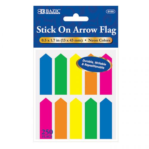 NEON Color Stick On Flags Arrow Page Marker Index Tab Bookmark 250 FLAGS-Q