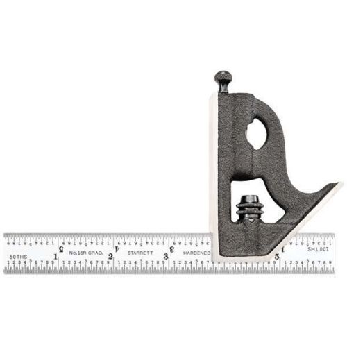 STARRETT 2 Piece Combination Square Set - Model: C33H-6-16R Blade Length: 6&#039;&#039;