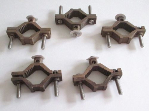 Copper ground pipe clamps - direct burial set of 5 for sale
