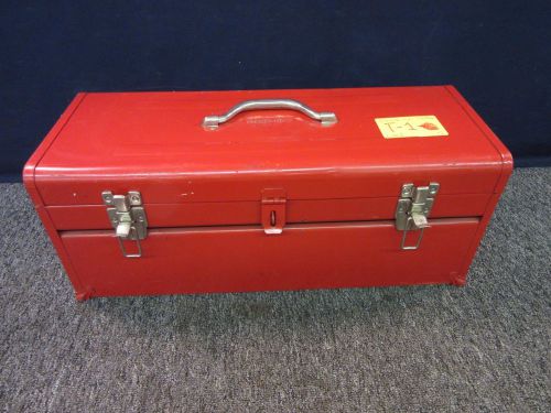 STACK ON METAL RED TOOL CHEST MILITARY SURPLUS BOX 22&#034; LOCKING USA USED