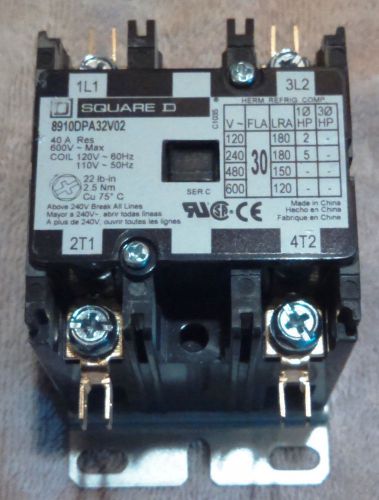 Square d. lighting contactor model #  8910dpa32v02 definate purpose 120 v 30 amp for sale