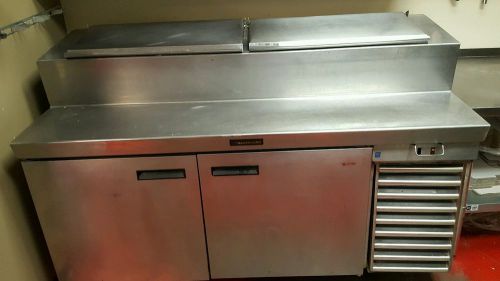 Delfield commercial refrigerated prep table, sandwhich table, pizza prep table